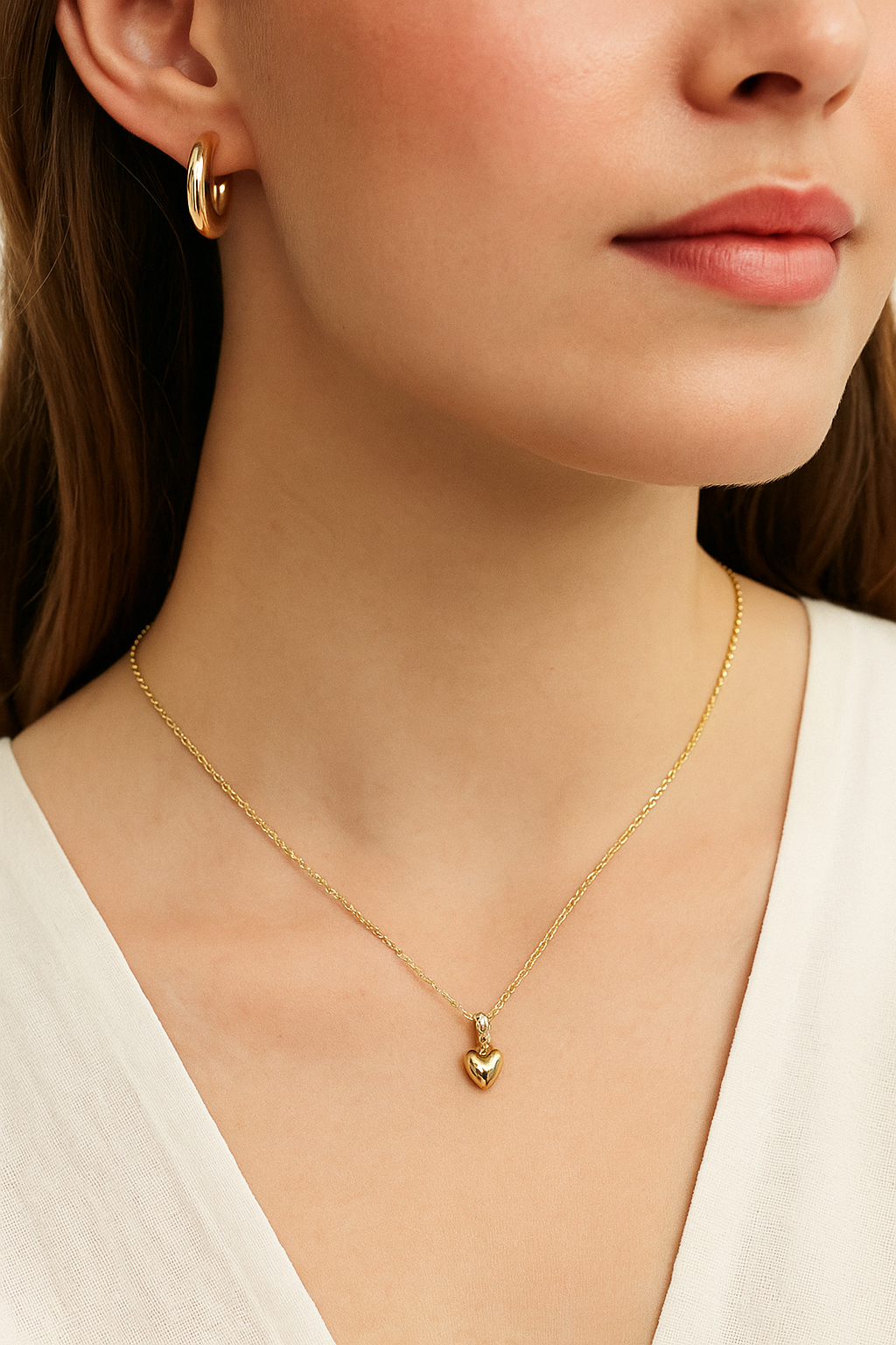 Small Love Heart 14K Gold Pendant Necklaces