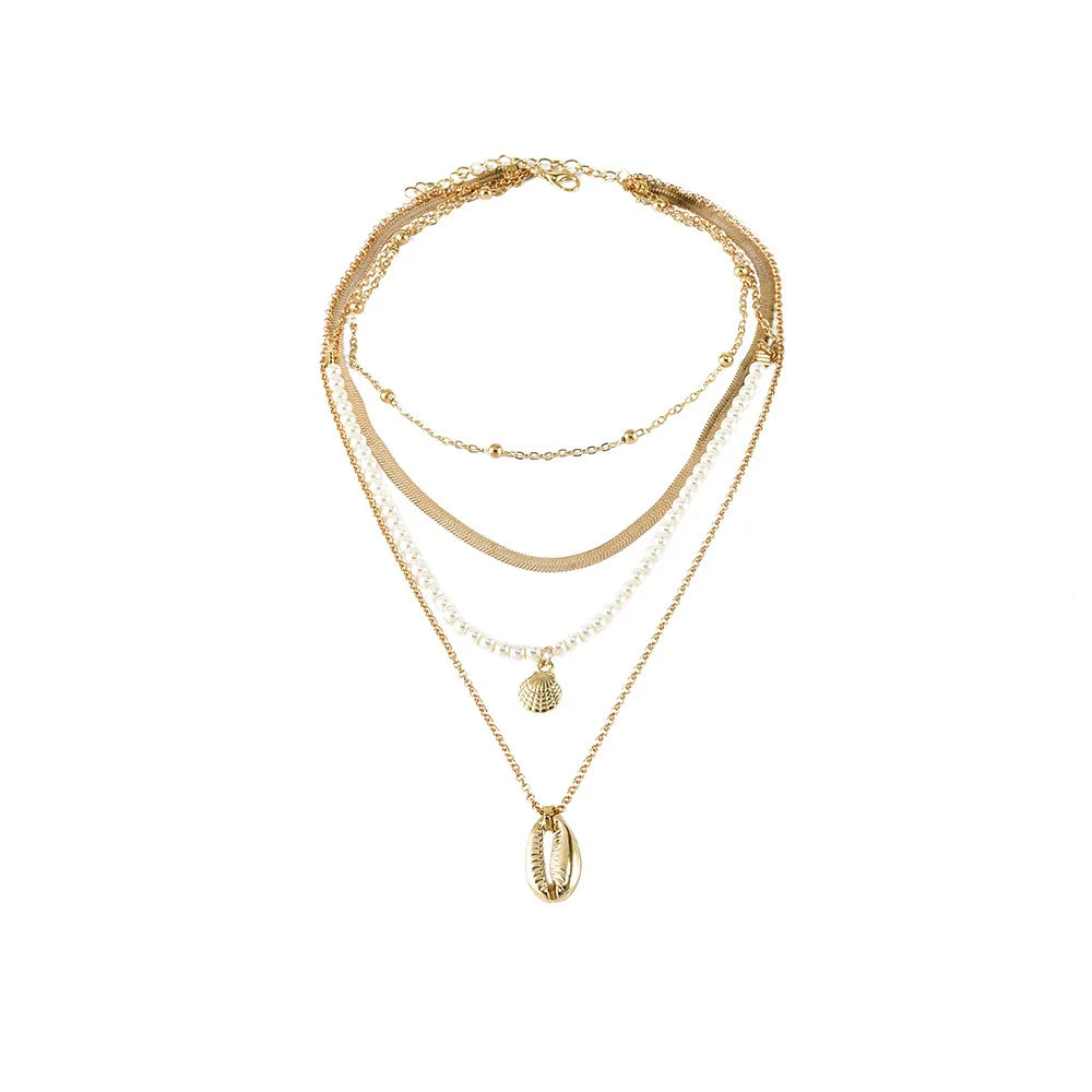Boho Fashion Pendant Necklaces Vintage Gold Color