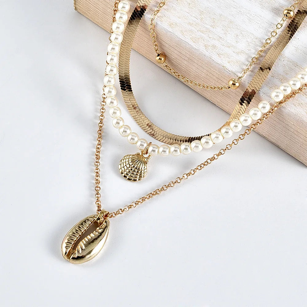 Boho Fashion Pendant Necklaces Vintage Gold Color