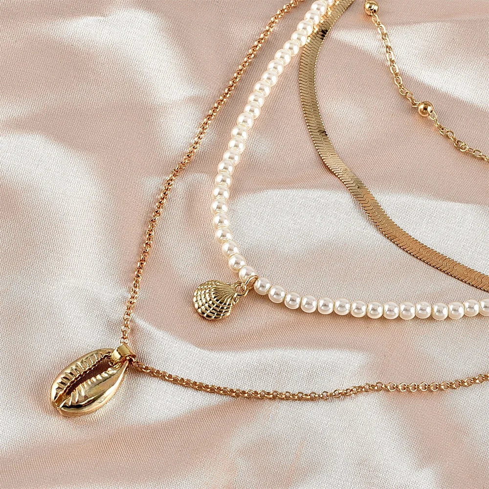 Boho Fashion Pendant Necklaces Vintage Gold Color