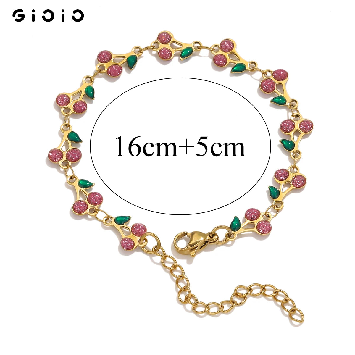 Stainless Steel Cherry Shape Cuff Bracelet Retro Bohemian Bangle Hot Style