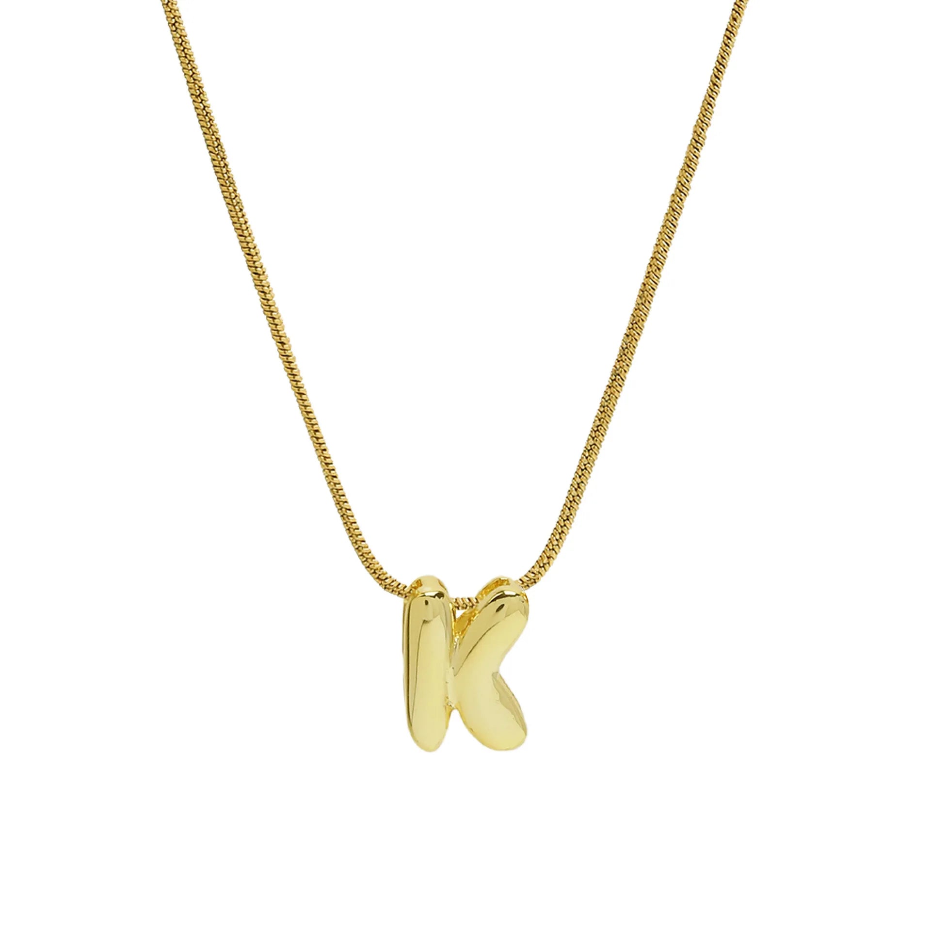 Gold Plated Balloon 26 Alphabet Letter Pendant Necklace