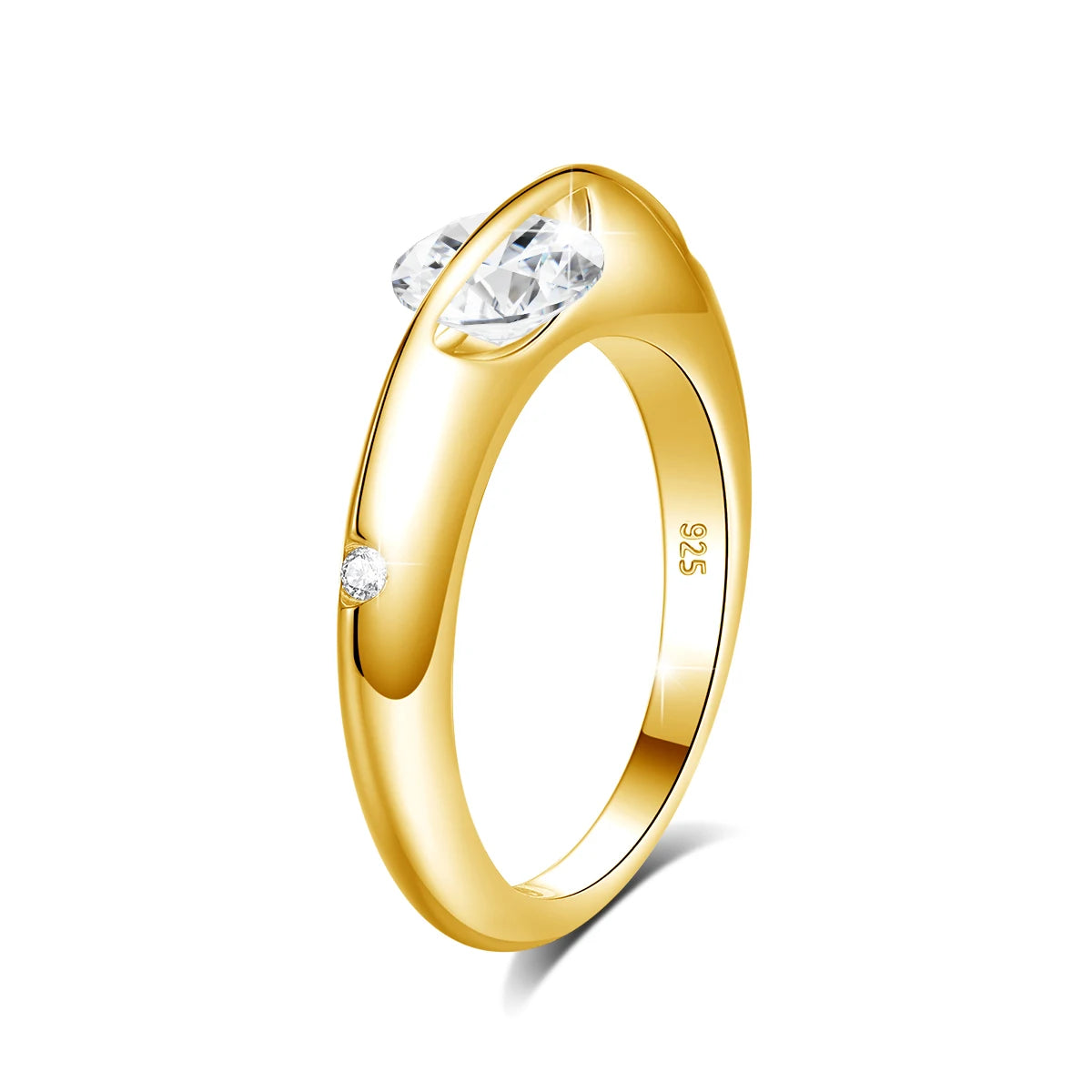 Rotate Moissanite Rings - Solid S925 Silver Solitaire Classic Band