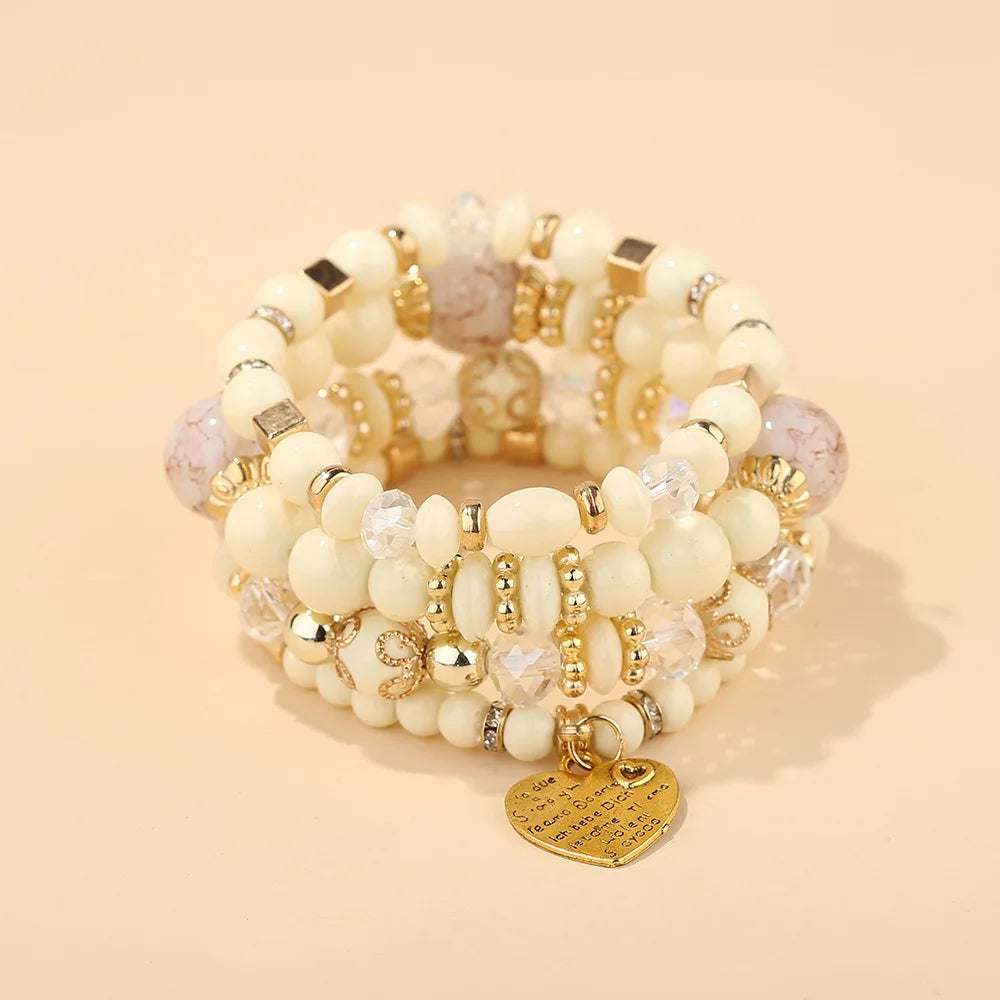 Bracelet Set Vintage Heart Charm