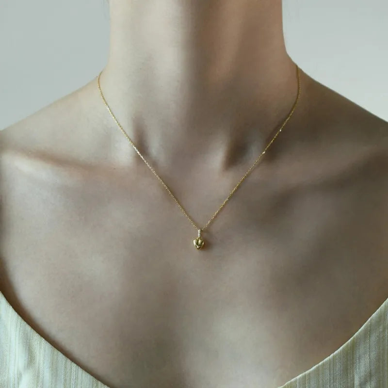Small Love Heart 14K Gold Pendant Necklaces