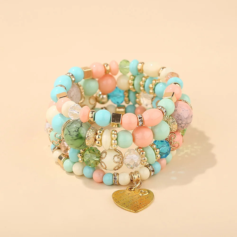 Bracelet Set Vintage Heart Charm