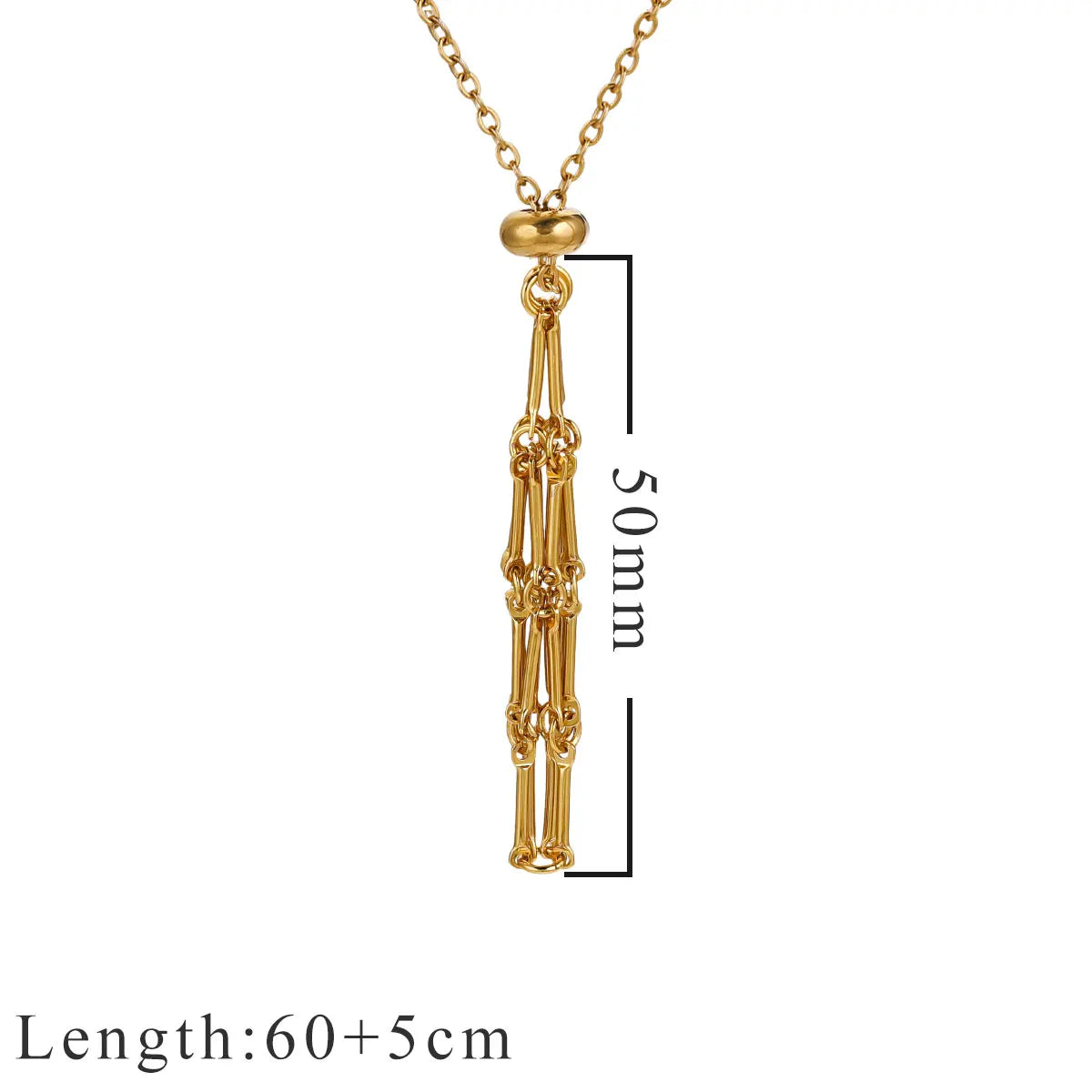Stainless Steel Retro Minimalist - Mesh Pocket Necklace Pendant Gold-plated Waterproof