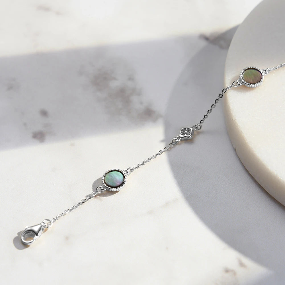 Glimora 14K Gold 925 Sterling Silver Shell Bracelet