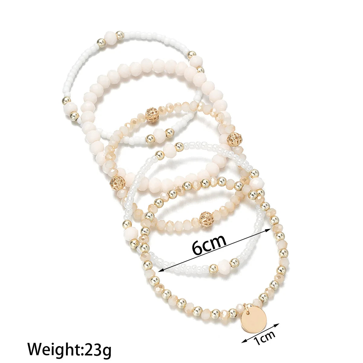 Bracelet Set Round Piece Charm Trendy