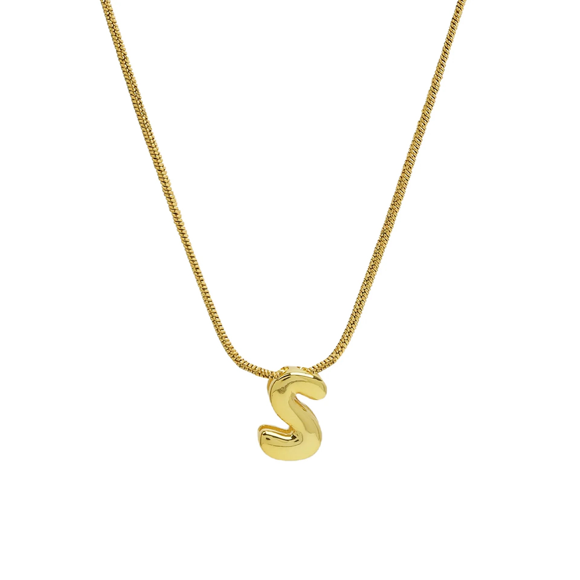 Gold Plated Balloon 26 Alphabet Letter Pendant Necklace