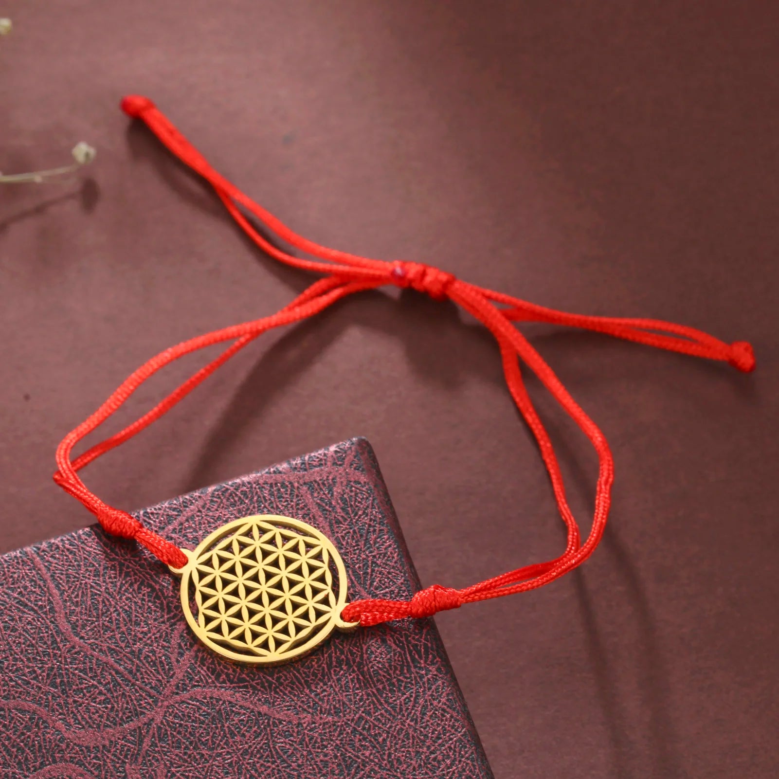 Stainless Steel Vintage Flower of Life Charms Bracelet