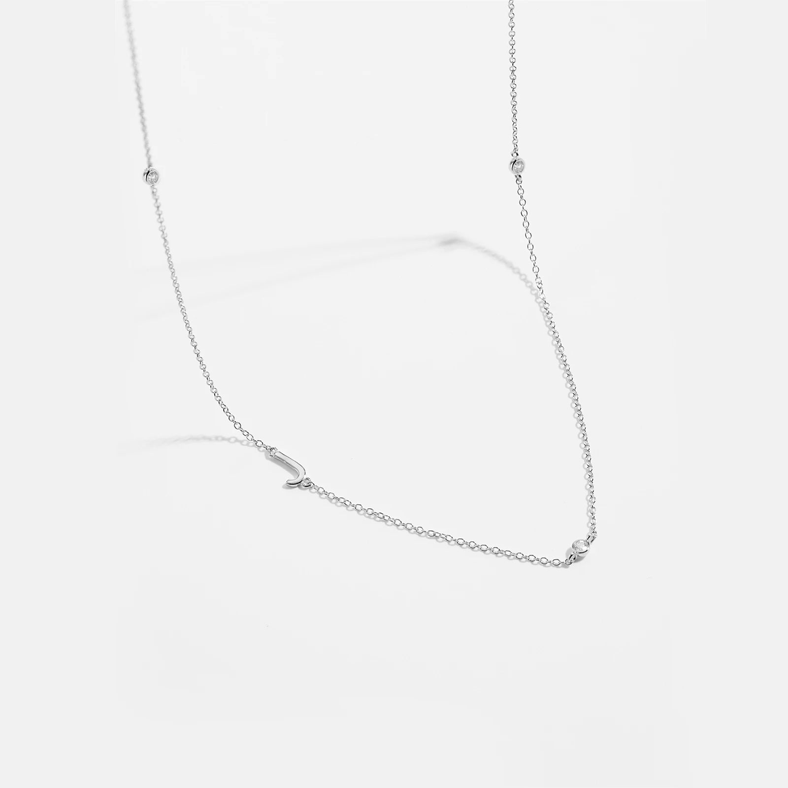 925 Sterling Silver Gold Letter Plain Pendant Choker Charm Necklace 26 Letter Alphabet
