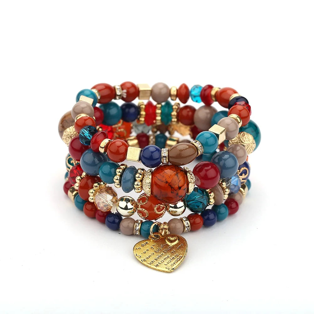 Bracelet Set Vintage Heart Charm