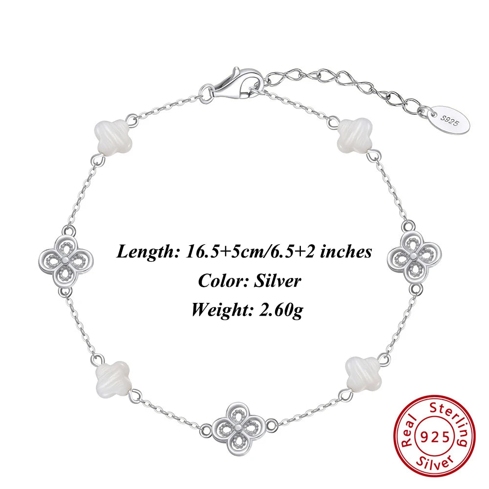 Glimora 14K Gold 925 Sterling Silver Shell Bracelet