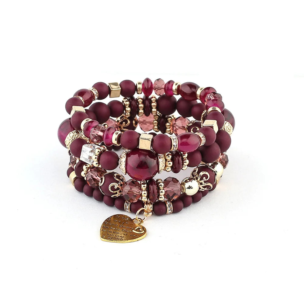 Bracelet Set Vintage Heart Charm