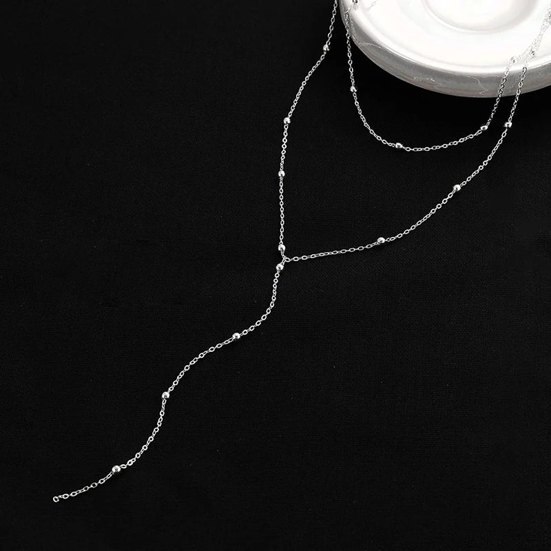 Dainty Long Necklace 14k Gold Plated Y-Shaped Pendant Necklace Trendy