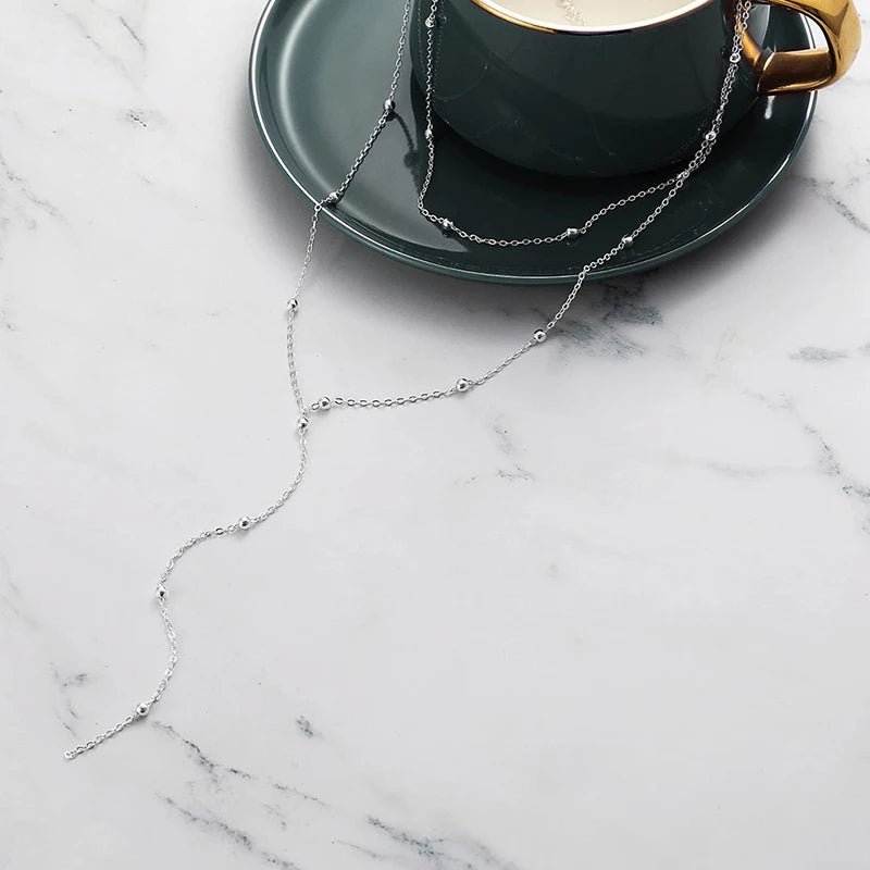 Dainty Long Necklace 14k Gold Plated Y-Shaped Pendant Necklace Trendy