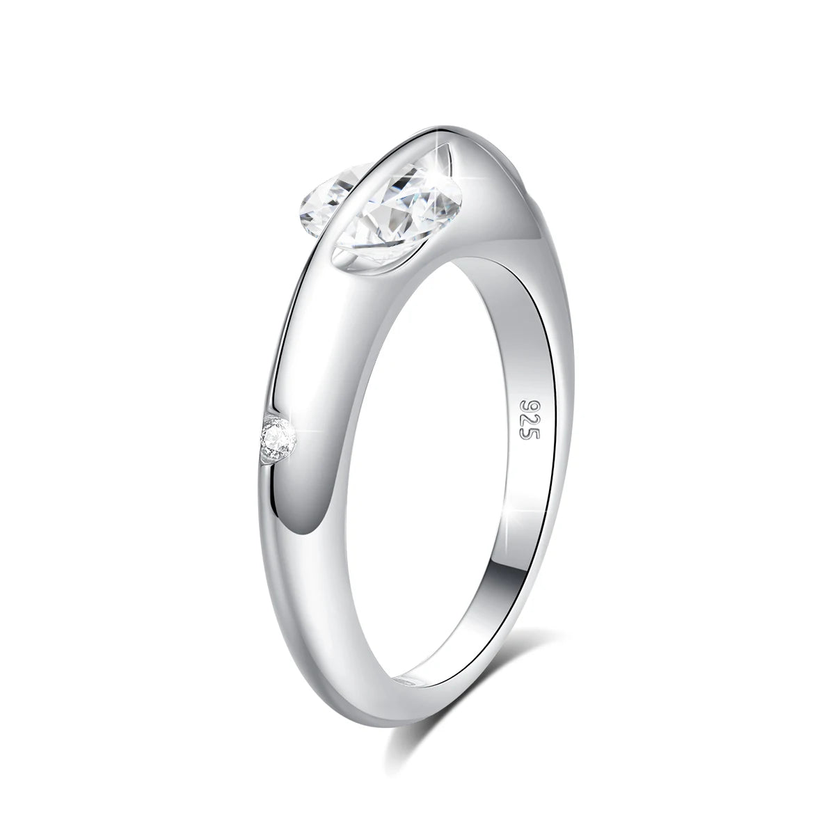 Rotate Moissanite Rings - Solid S925 Silver Solitaire Classic Band