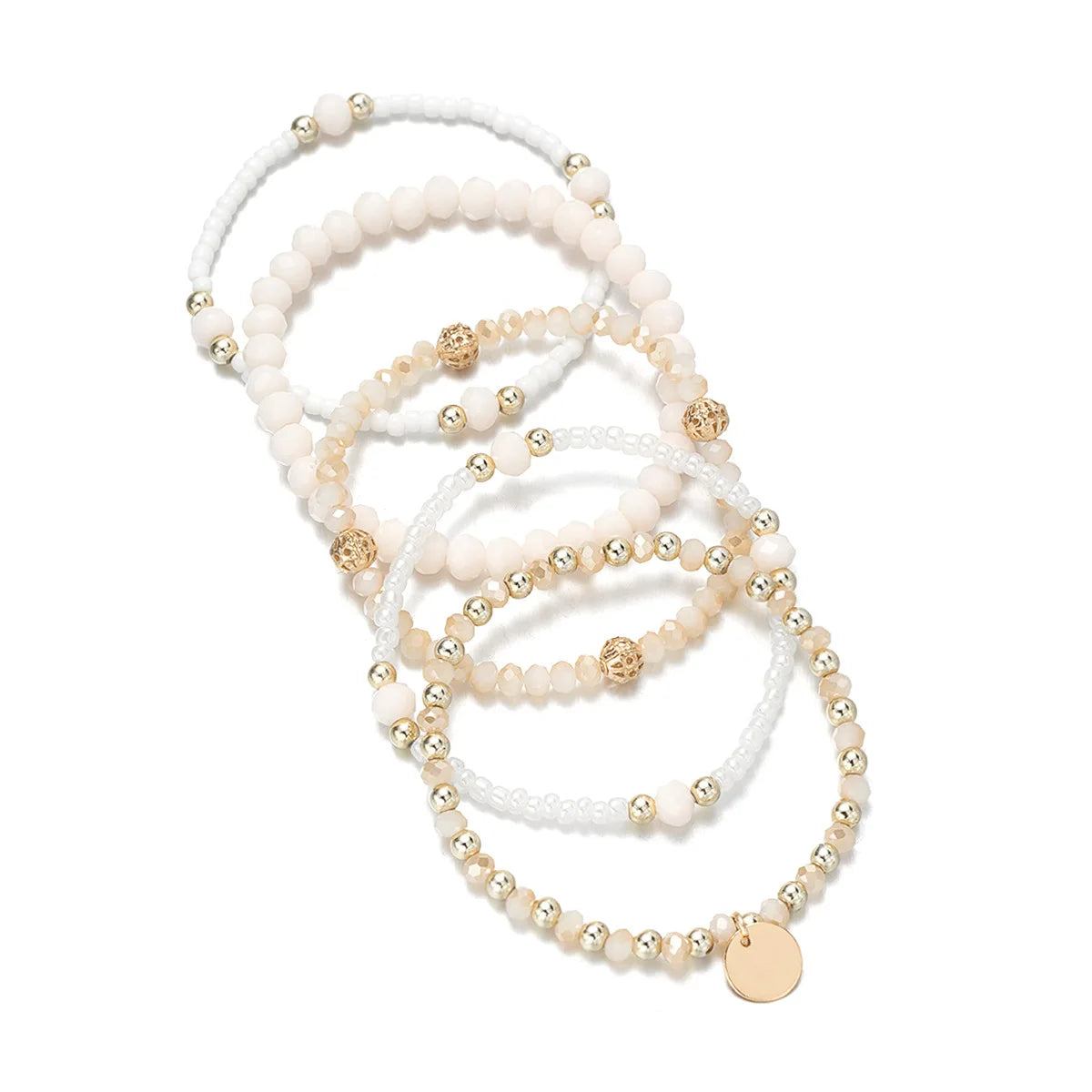 Bracelet Set Round Piece Charm Trendy