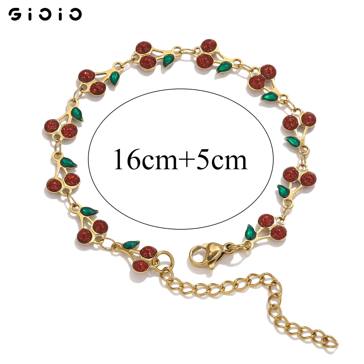Stainless Steel Cherry Shape Cuff Bracelet Retro Bohemian Bangle Hot Style