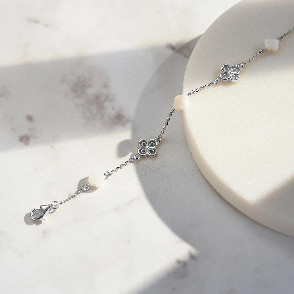 Glimora 14K Gold 925 Sterling Silver Shell Bracelet