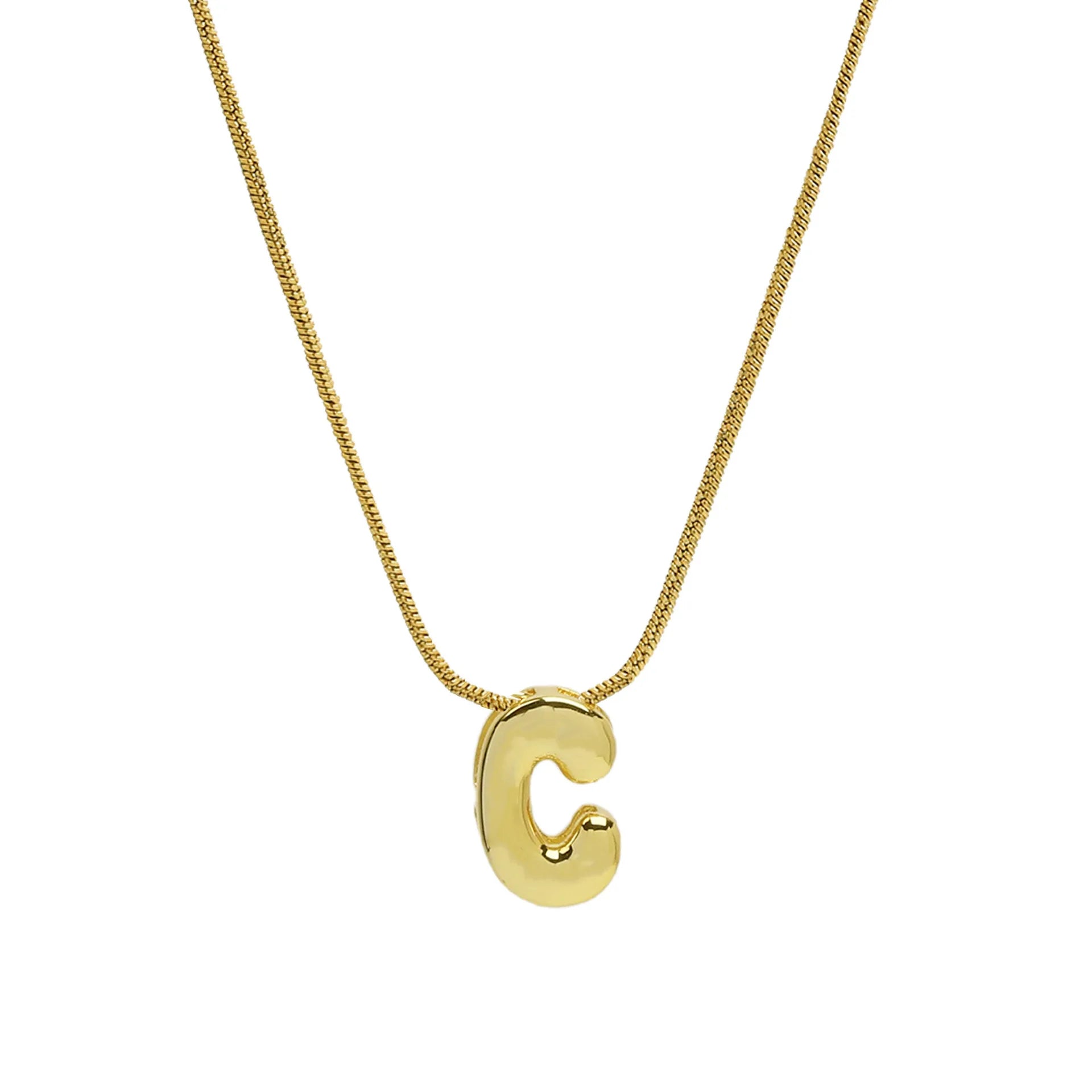 Gold Plated Balloon 26 Alphabet Letter Pendant Necklace