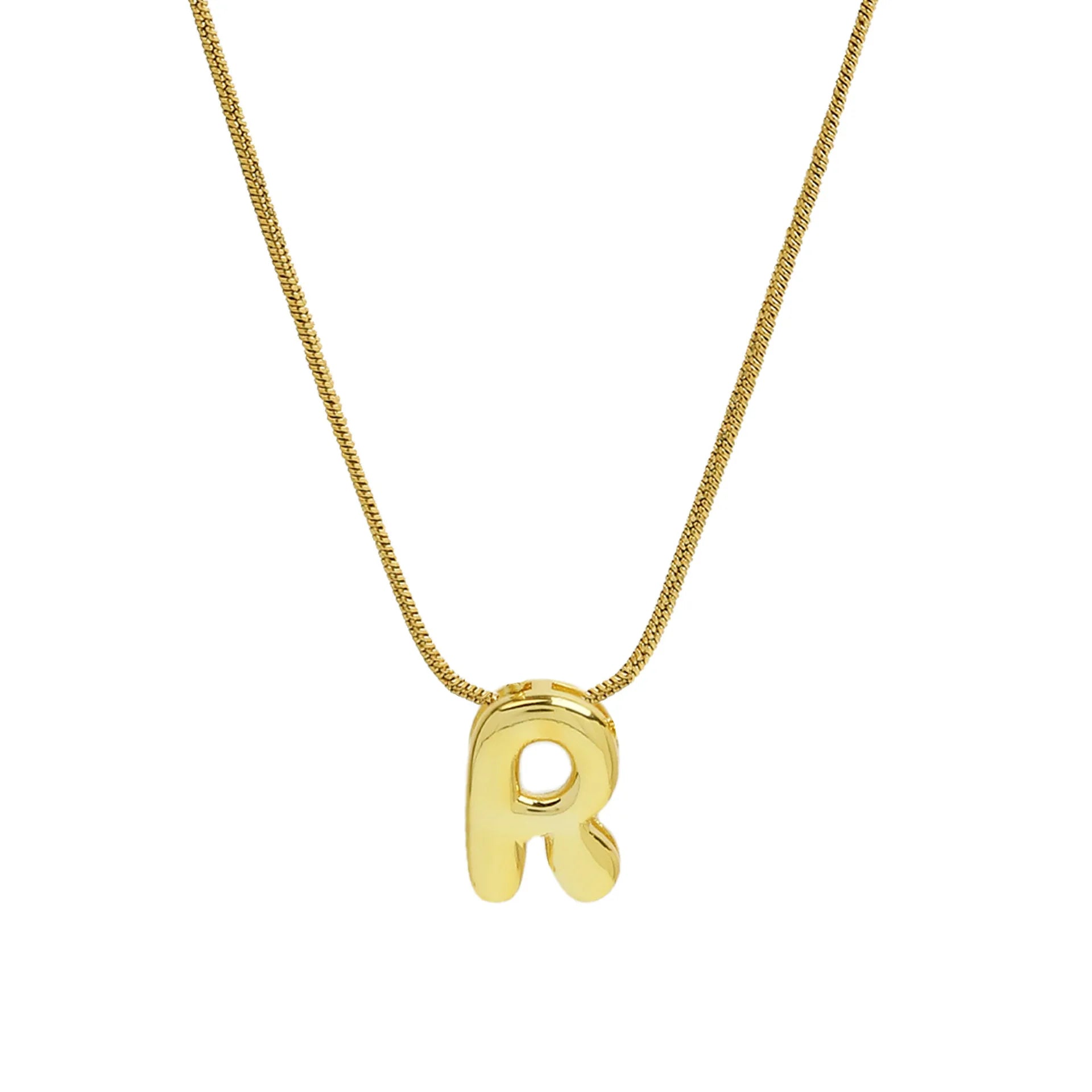 Gold Plated Balloon 26 Alphabet Letter Pendant Necklace