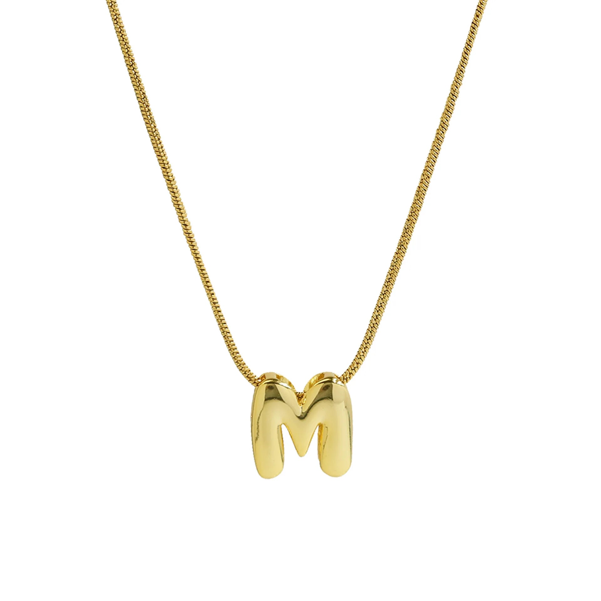 Gold Plated Balloon 26 Alphabet Letter Pendant Necklace