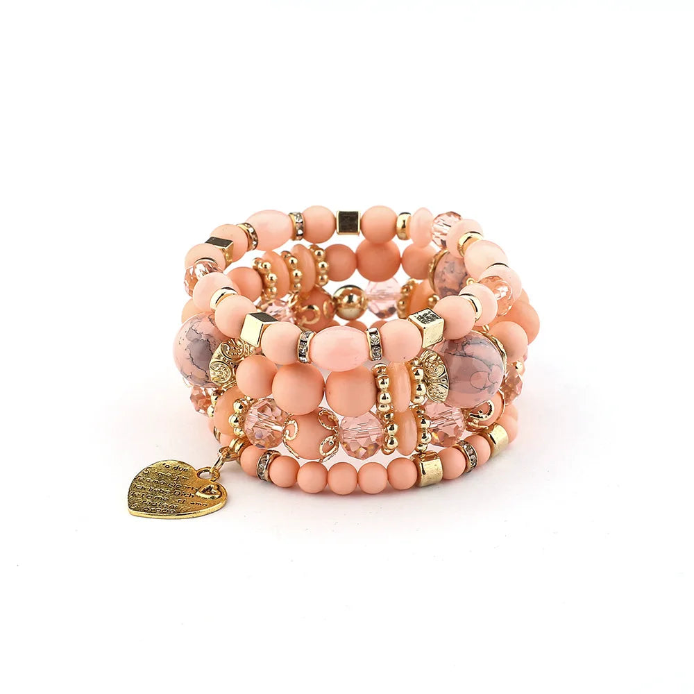 Bracelet Set Vintage Heart Charm