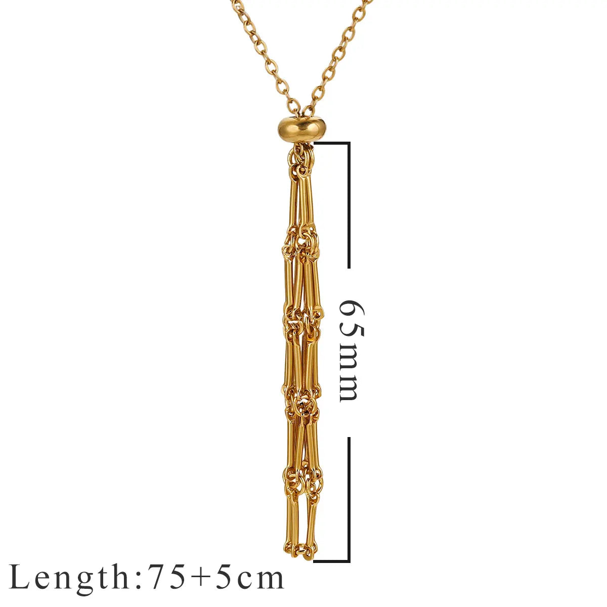 Stainless Steel Retro Minimalist - Mesh Pocket Necklace Pendant Gold-plated Waterproof