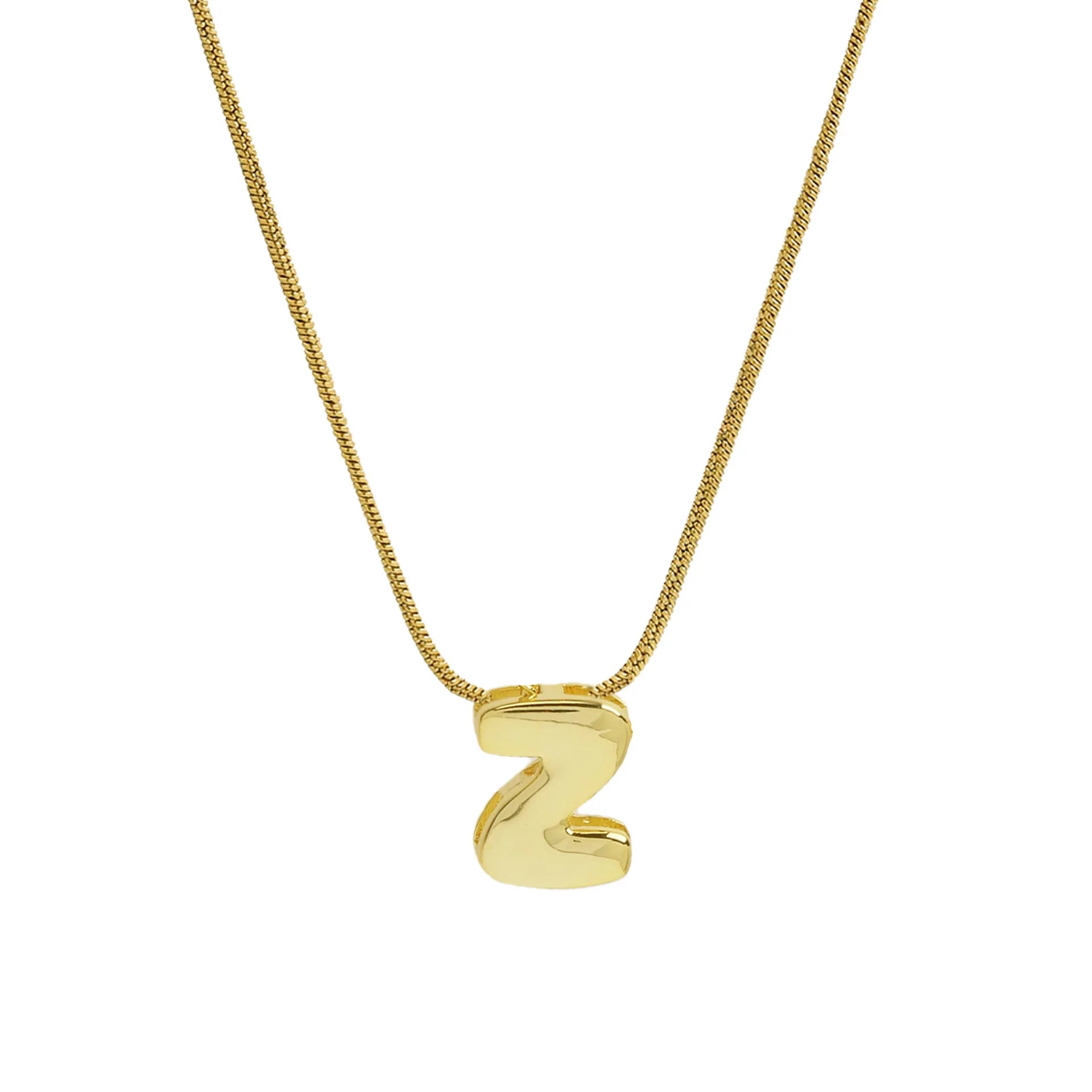 Gold Plated Balloon 26 Alphabet Letter Pendant Necklace