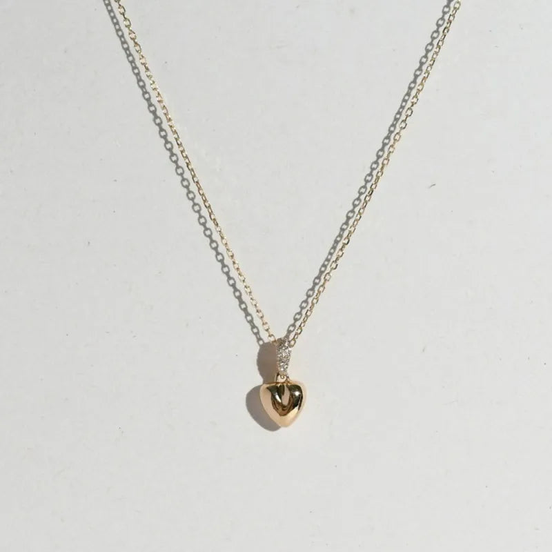 Small Love Heart 14K Gold Pendant Necklaces