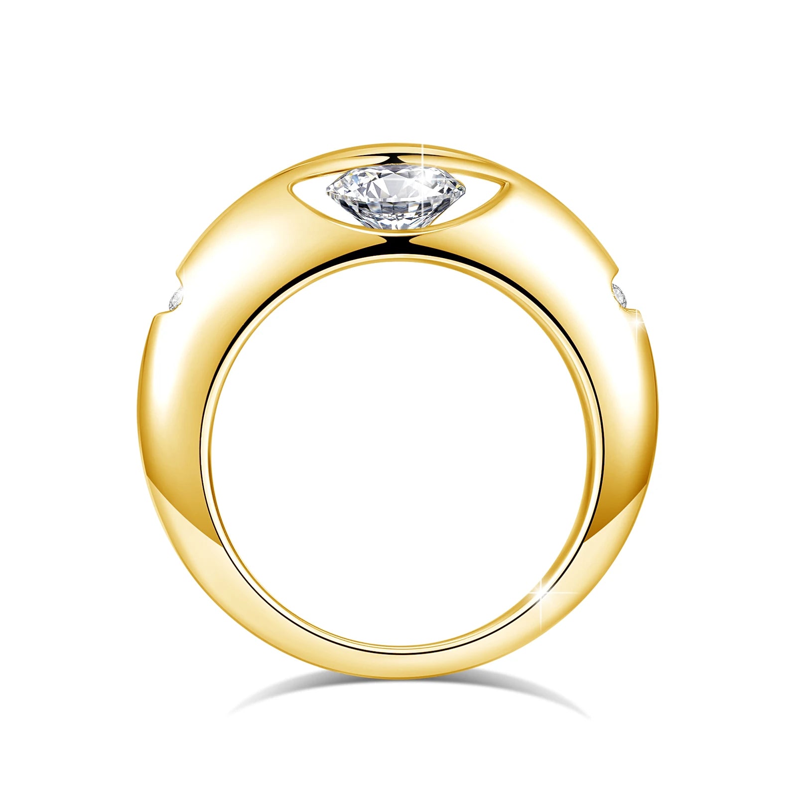Rotate Moissanite Rings - Solid S925 Silver Solitaire Classic Band