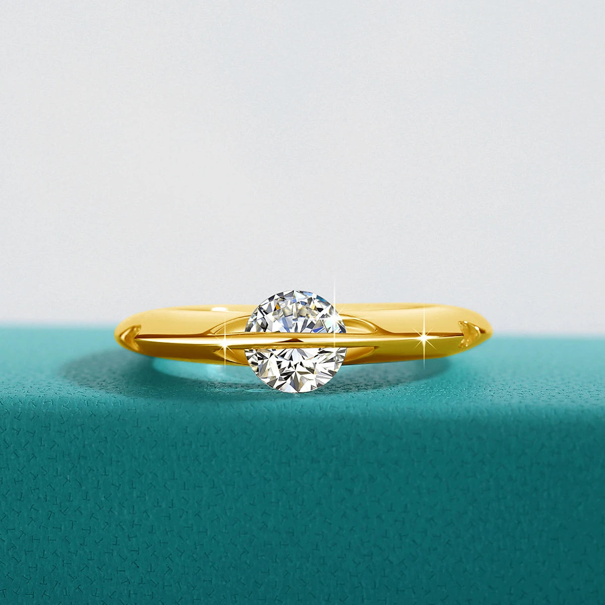 Rotate Moissanite Rings - Solid S925 Silver Solitaire Classic Band