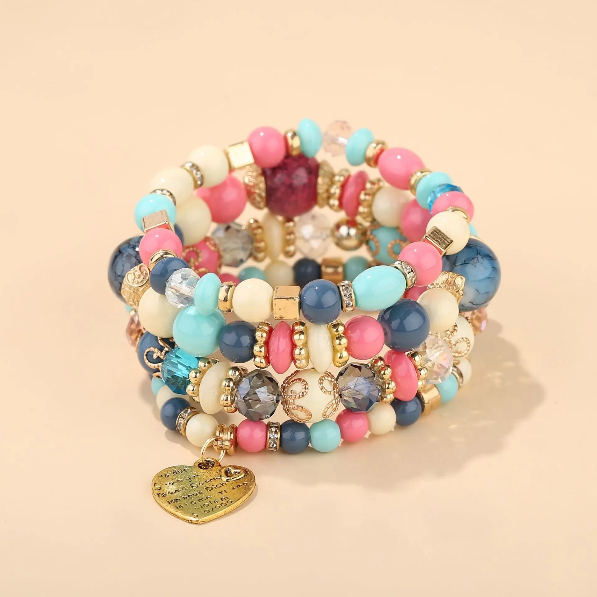 Bracelet Set Vintage Heart Charm