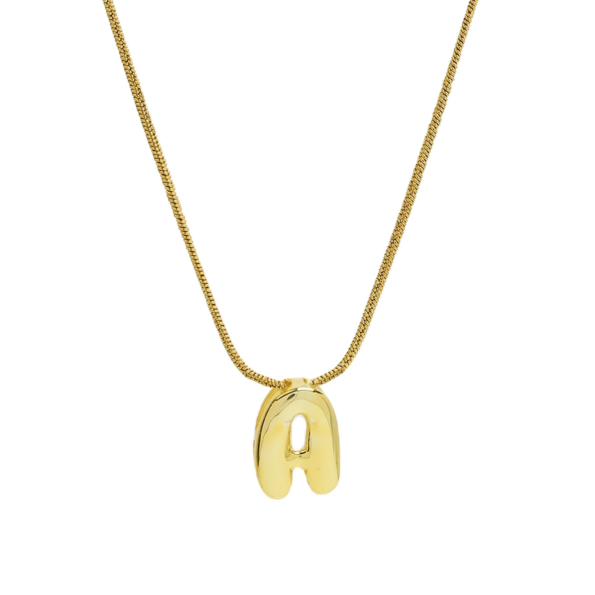 Gold Plated Balloon 26 Alphabet Letter Pendant Necklace