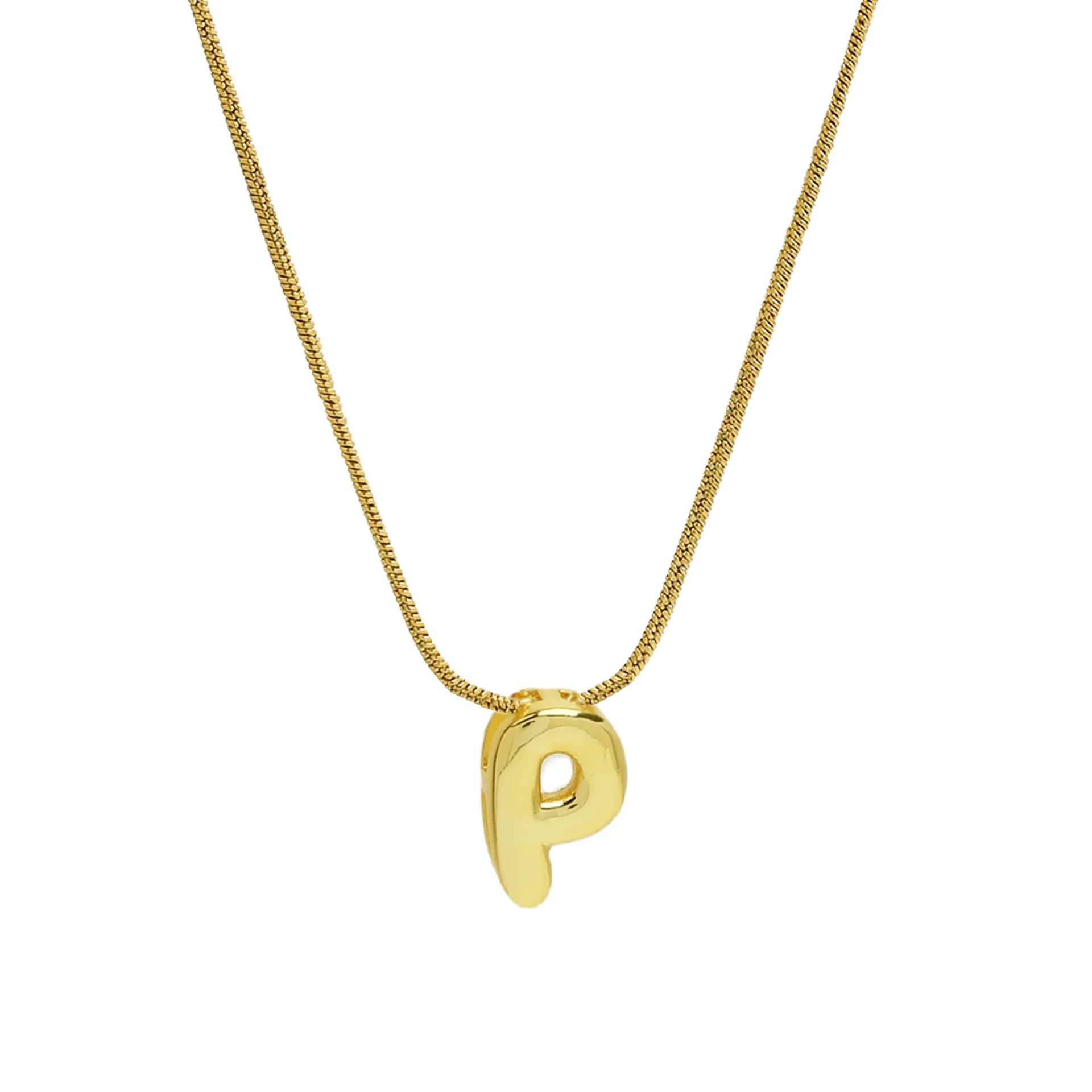 Gold Plated Balloon 26 Alphabet Letter Pendant Necklace