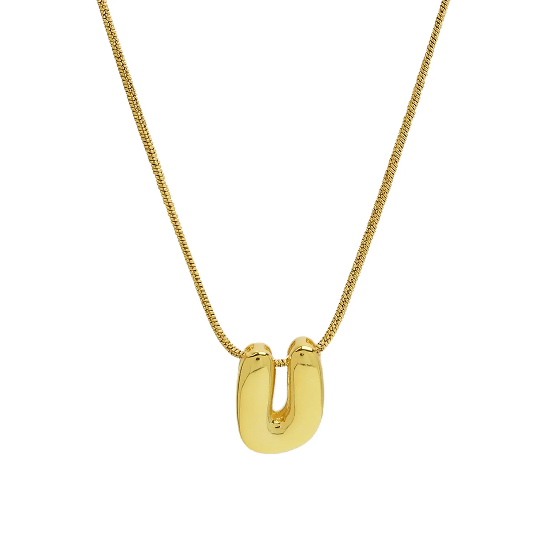 Gold Plated Balloon 26 Alphabet Letter Pendant Necklace