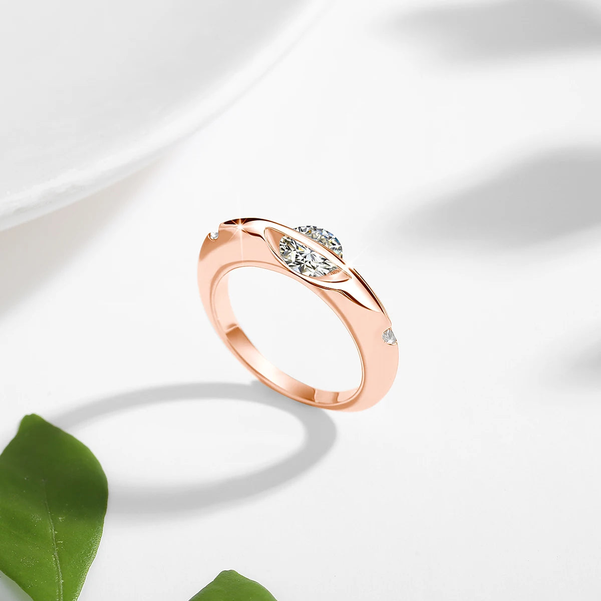 Rotate Moissanite Rings - Solid S925 Silver Solitaire Classic Band