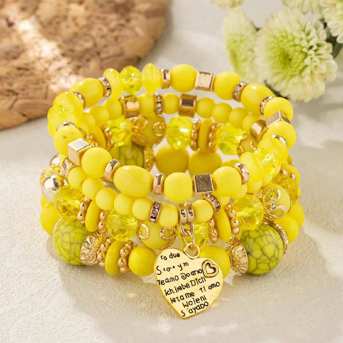 Bracelet Set Vintage Heart Charm