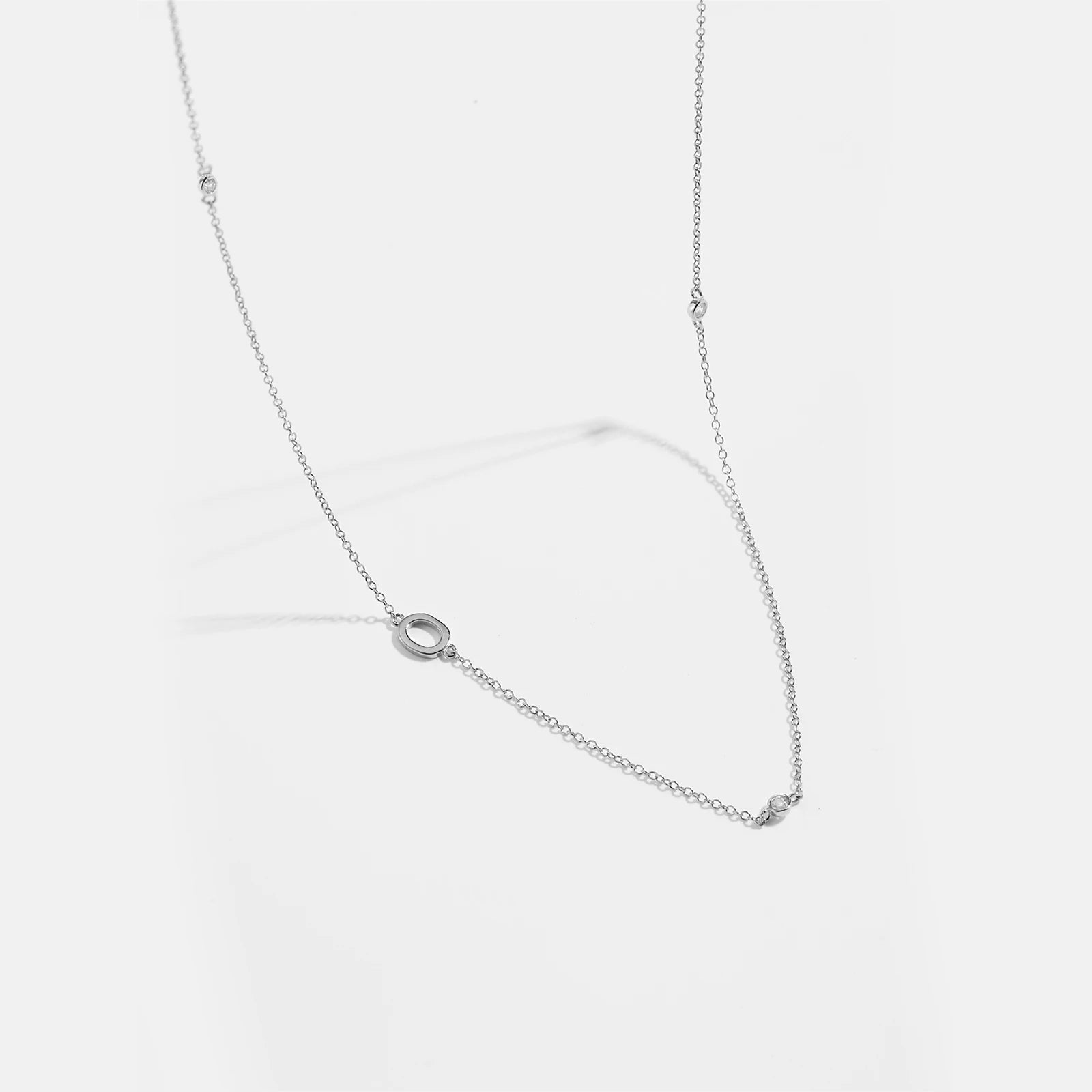 925 Sterling Silver Gold Letter Plain Pendant Choker Charm Necklace 26 Letter Alphabet