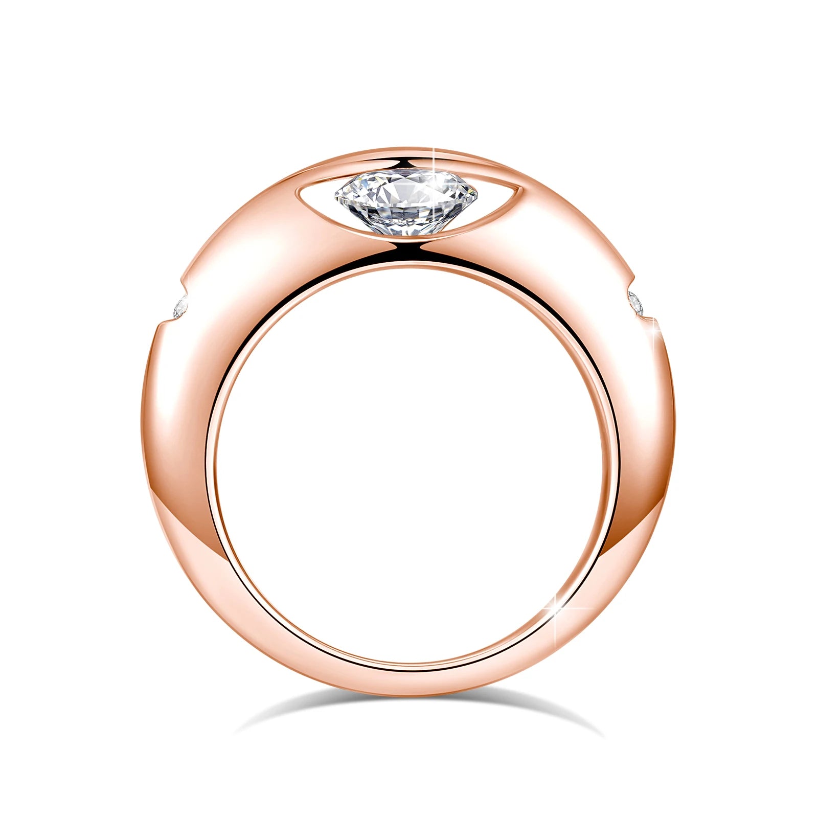 Rotate Moissanite Rings - Solid S925 Silver Solitaire Classic Band