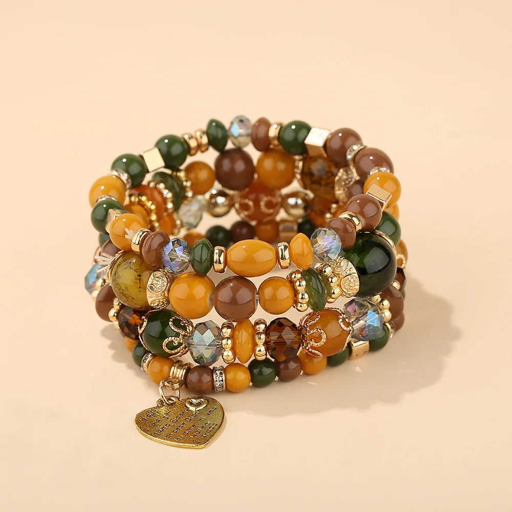 Bracelet Set Vintage Heart Charm