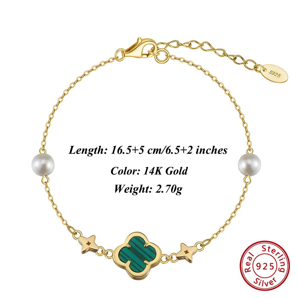 Glimora 14K Gold 925 Sterling Silver Shell Bracelet