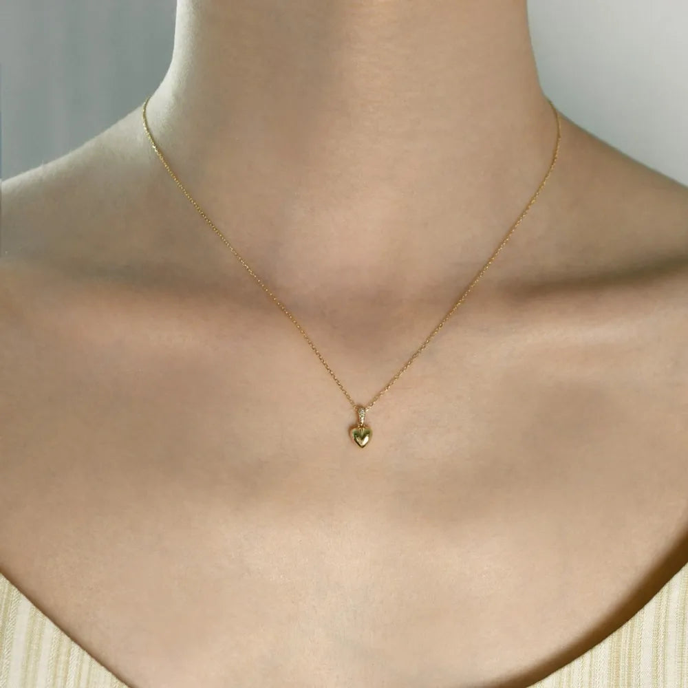 Small Love Heart 14K Gold Pendant Necklaces