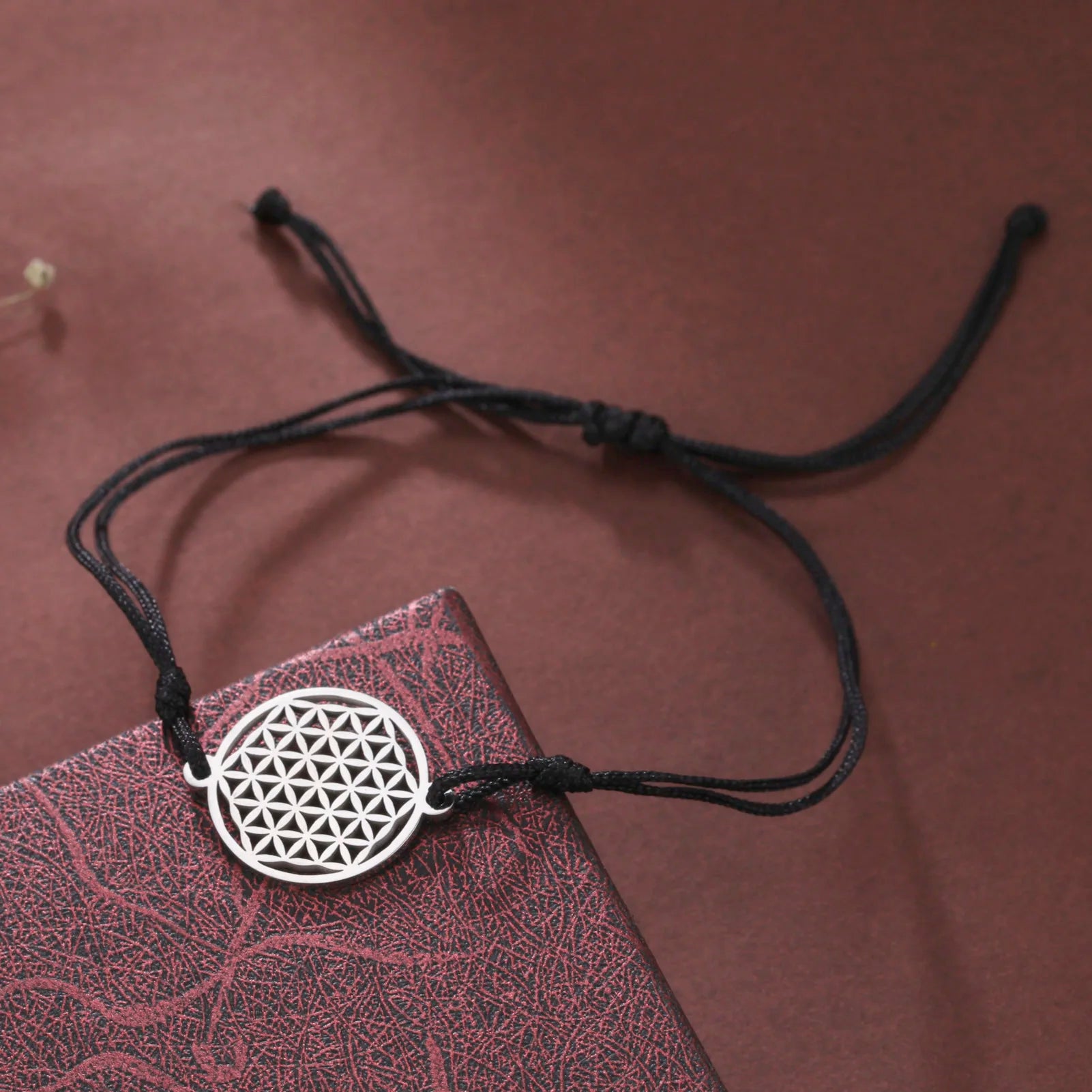Stainless Steel Vintage Flower of Life Charms Bracelet