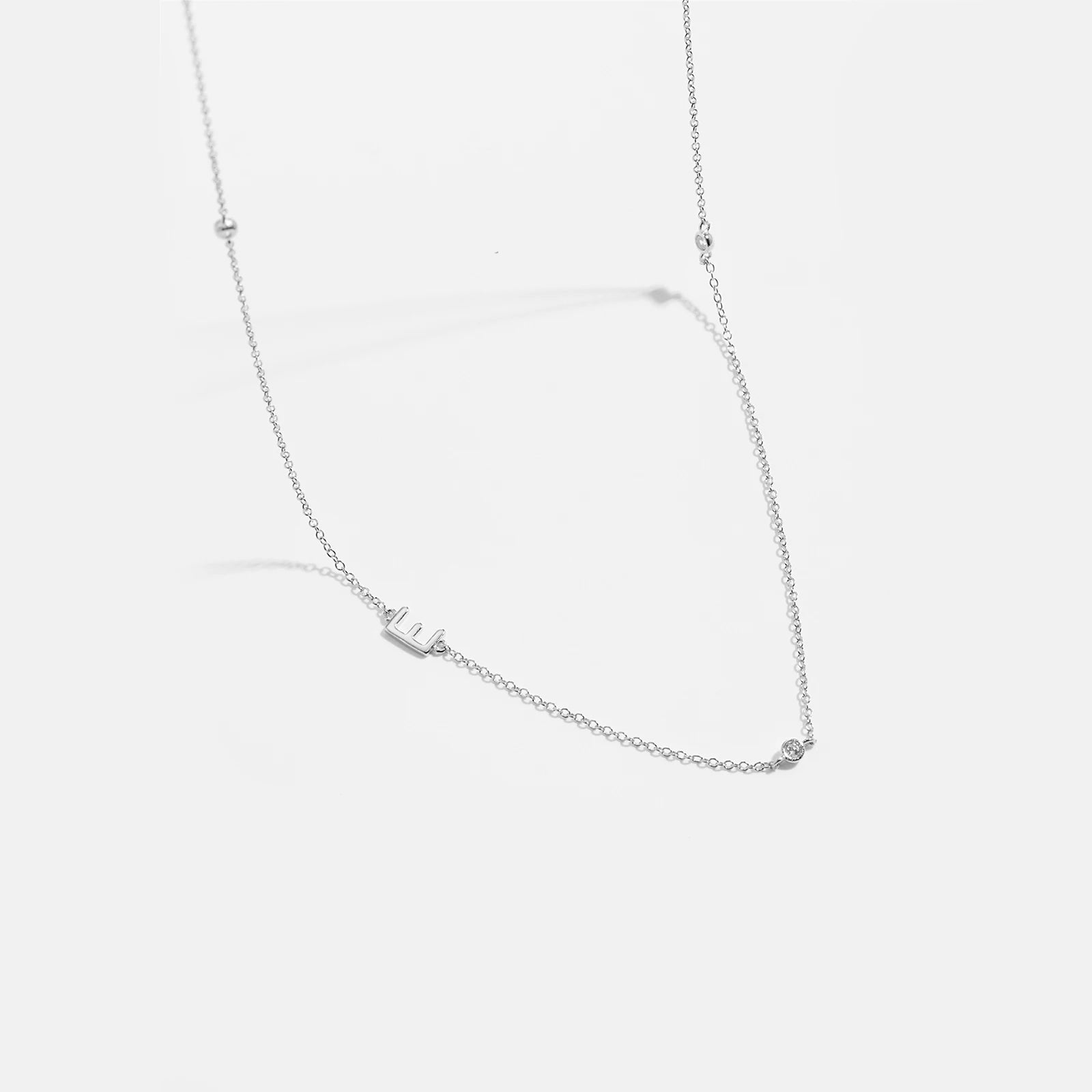 925 Sterling Silver Gold Letter Plain Pendant Choker Charm Necklace 26 Letter Alphabet