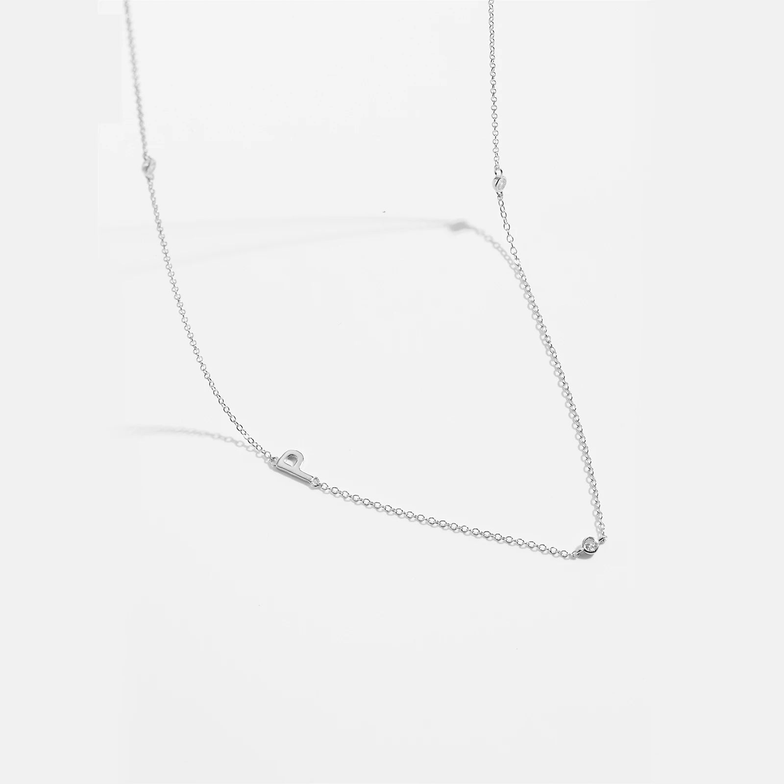 925 Sterling Silver Gold Letter Plain Pendant Choker Charm Necklace 26 Letter Alphabet