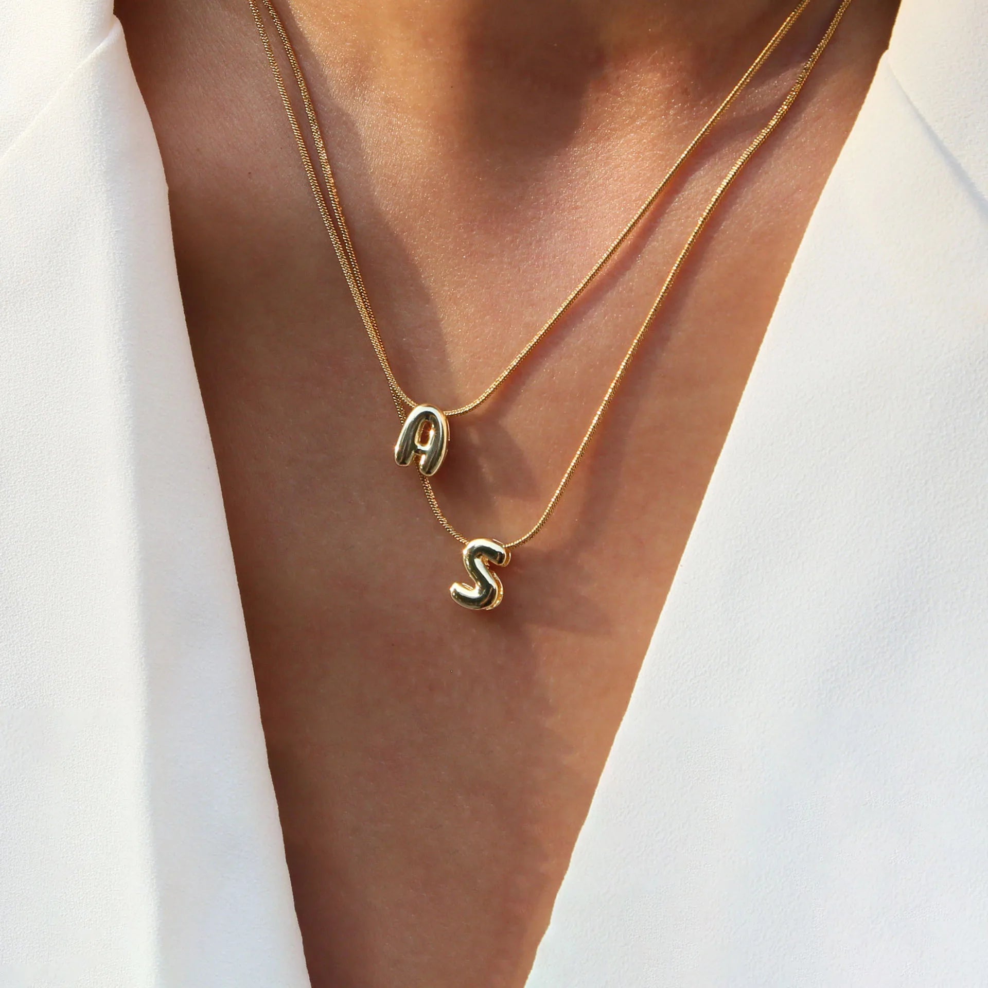 Gold Plated Balloon 26 Alphabet Letter Pendant Necklace
