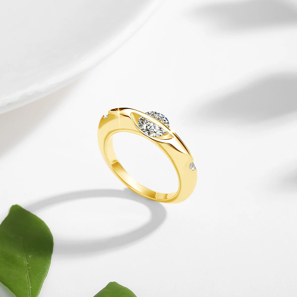 Rotate Moissanite Rings - Solid S925 Silver Solitaire Classic Band